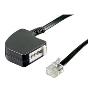 Goobay Adaptateur TAE F-RJ11/RJ14 0,2 m, noir, cuivre/acier 68584