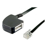 Goobay Adaptateur TAE F-RJ11/RJ14 0,2 m, noir, cuivre/acier 68584-1