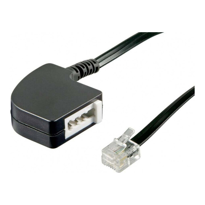 Goobay Adaptateur TAE F-RJ11/RJ14 0,2 m, noir, cuivre/acier 68584