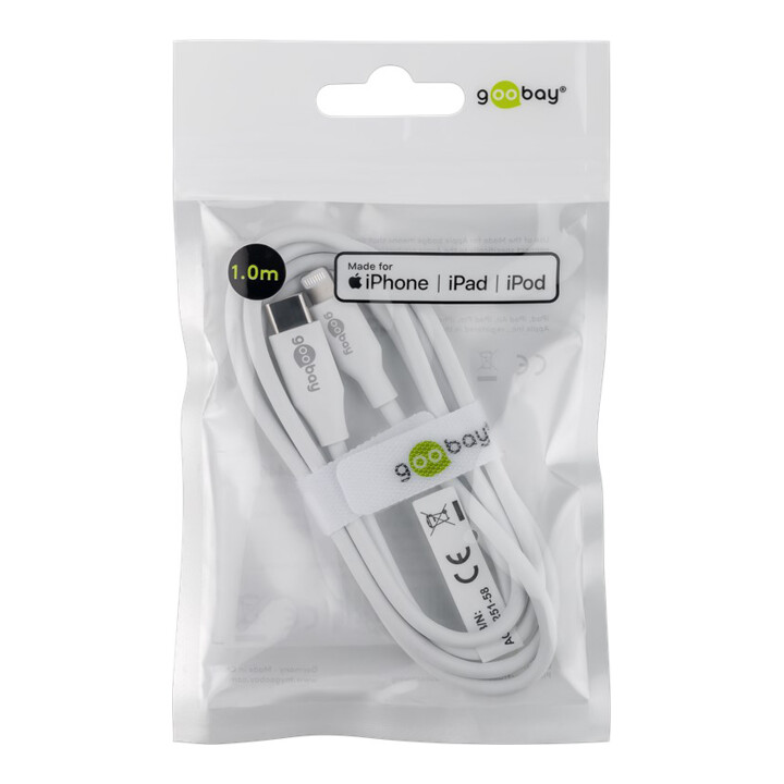 Goobay Câble de synchronisation/charge Lightning-USB-C 2m 39448