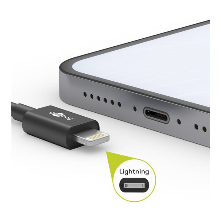 goobay Câble de synchronisation et charge 0,5 m Lightning-USB-C 39444