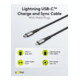 goobay Câble de synchronisation et de charge Lightning USB-C 1 m