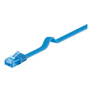goobay Câble plat U/UTP Cat6a 0,5 m bleu