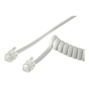 Goobay Câble spirale pour combiné téléphonique 4 m, blanc, St/St 68601-1