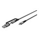 goobay Câble textile USB 2en1 1 m extra robuste 70277