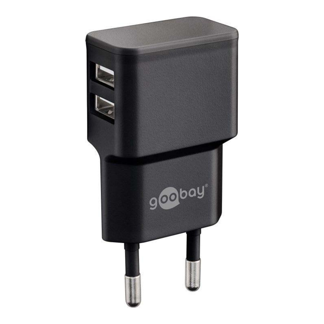 Goobay Chargeur double USB 2,4A, 100-240V, noir 44951