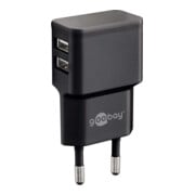 Goobay Chargeur double USB 2,4A, 100-240V, noir 44951-3
