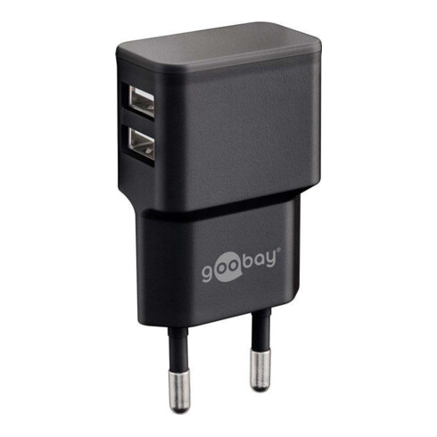 Goobay Dual USB-Ladegerät 2,4A,100-240V,sw 44951
