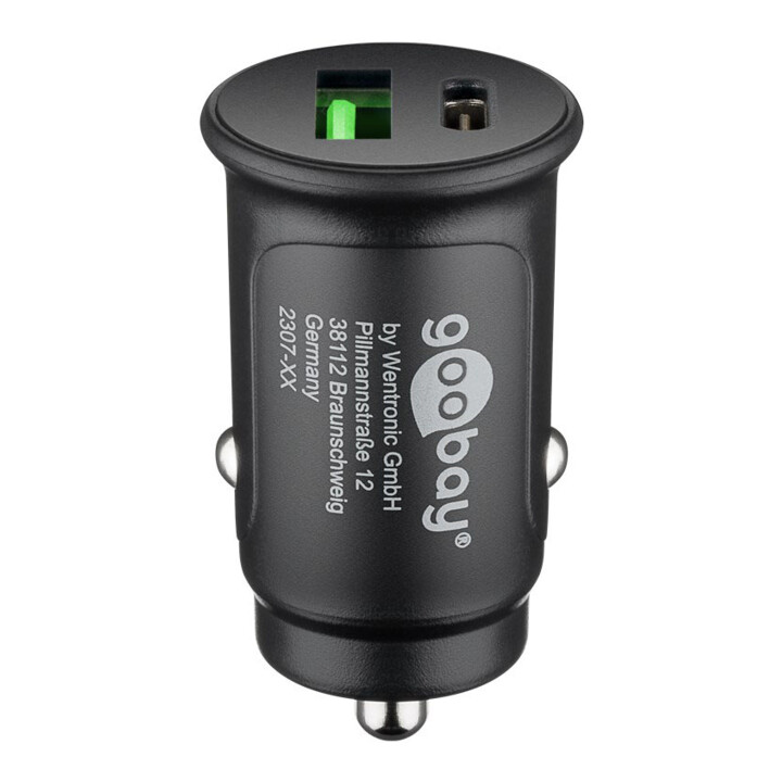 goobay KFZ-Schnellladegerät Dual-USB C 12/24V 59521