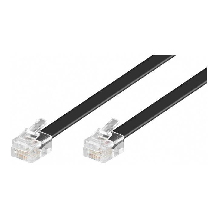 Goobay RJ12 Anschlußkabel 10m,sw,St/St 50323