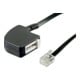 Goobay TAE Adapter F-RJ11/RJ14 0,2m,sw,Bu/St 68584