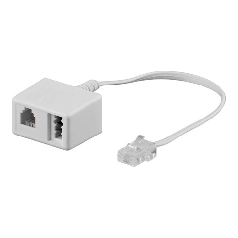 Goobay TAE Adapter N-RJ11/RJ14 0,2m,ws,St/Bu 68581