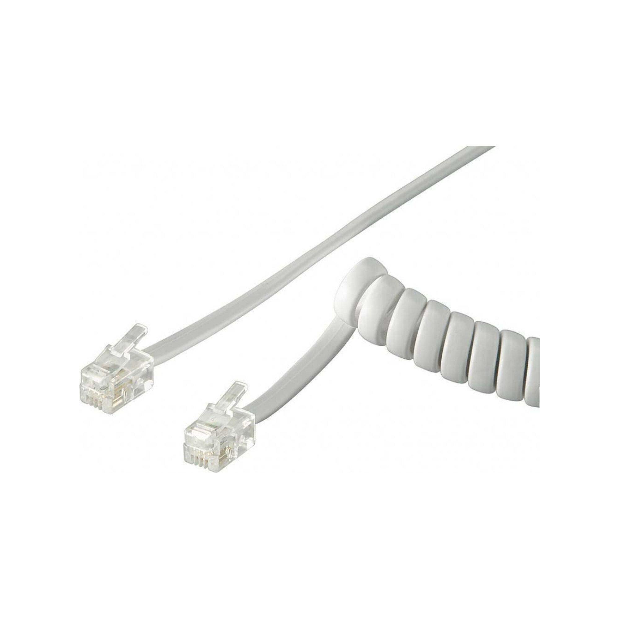 Goobay Telefonhörer-Spiralkabel 2m,ws,St/St 50246