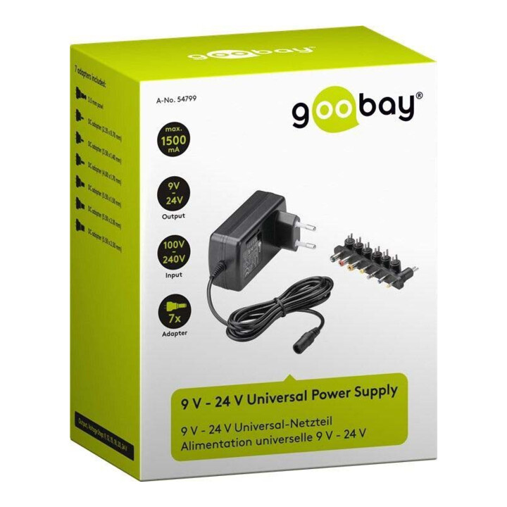 goobay Universal-Netzteil 9-24V 7DC-Adapter 54799