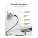 goobay USB-C Kabel 90 Grad 1m Textilumschlossen