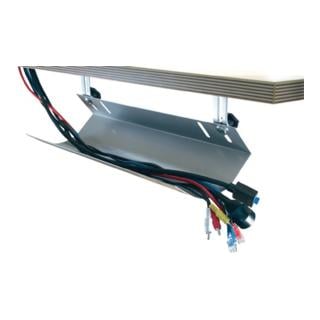 Goulotte de câblage l.760xP185xH100mm argent adapté à bureau