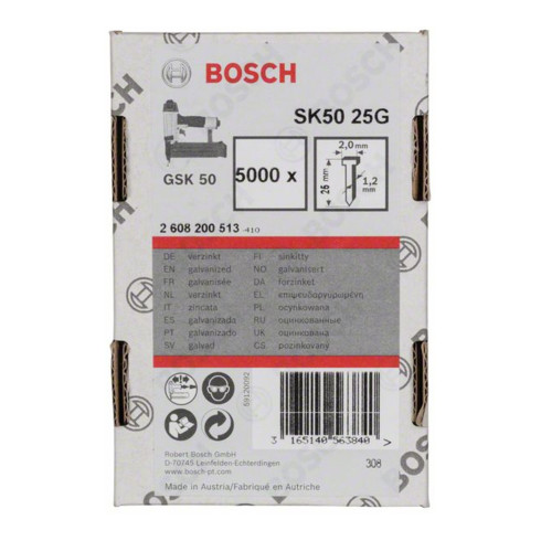 Broche à tête fraisée Bosch SK50 1,2 mm galvanisé