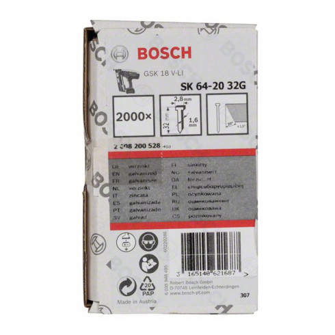 Goupille à tête fraisée Bosch SK64 20G