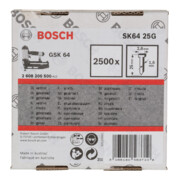 Goupille à tête fraisée Bosch SK64 25G 1,6 mm 25 mm galvanisée