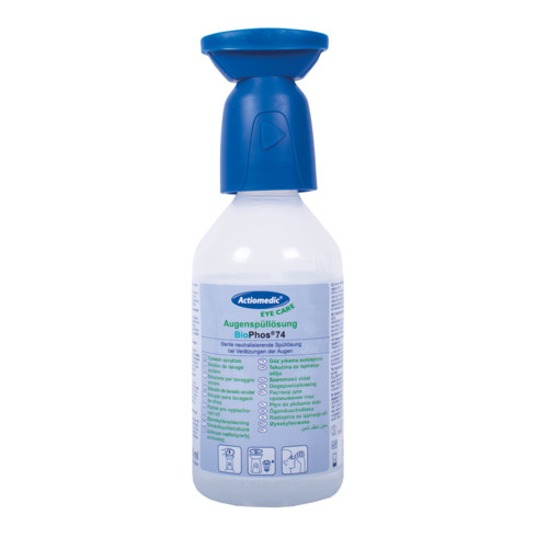 GRAMM medical Actiomedic Augenspülflasche BioPhos74, phosphatgepufferter Spüllsg. 4,9%, 250 ml