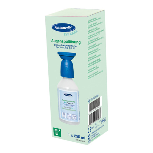 GRAMM Medical Actiomedic® Augenspülflasche mit phosphatgepufferter Spüllösung BioPhos74 4,9% 250 ml im Einzelkarton
