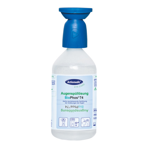 GRAMM Medical Actiomedic® Augenspülflasche mit phosphatgepufferter Spüllösung BioPhos74 4,9% 500 ml