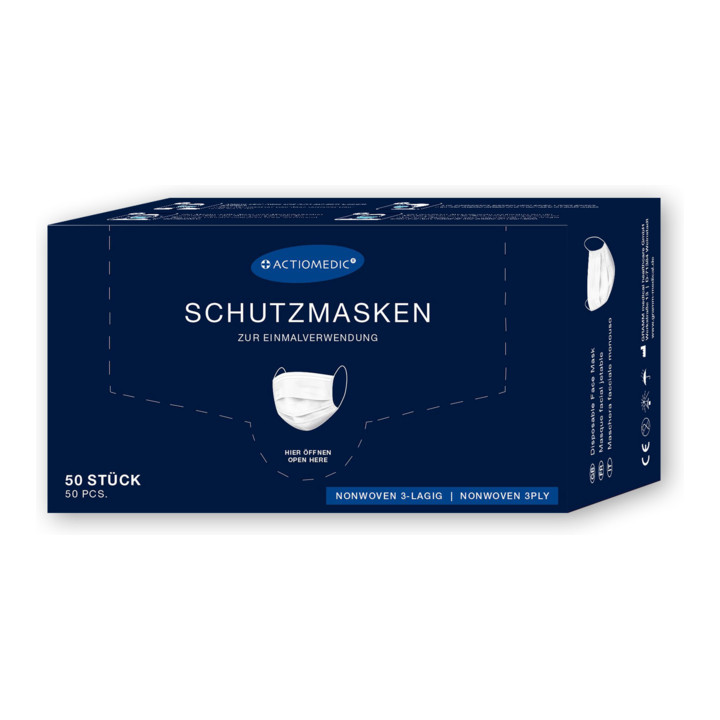 Gramm medical Actiomedic® Masque buccal et nasal selon DIN EN 14683:2019 TYPE IIR, 3 couches
