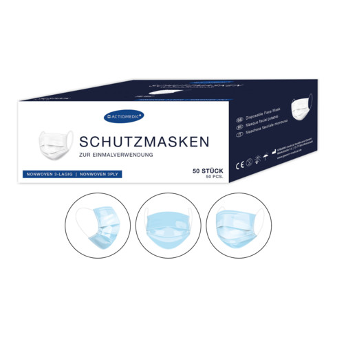 Gramm medical Actiomedic® Mund-Nasen-Schutzmaske nach DIN EN 14683:2019 TYP IIR, 3-lagig