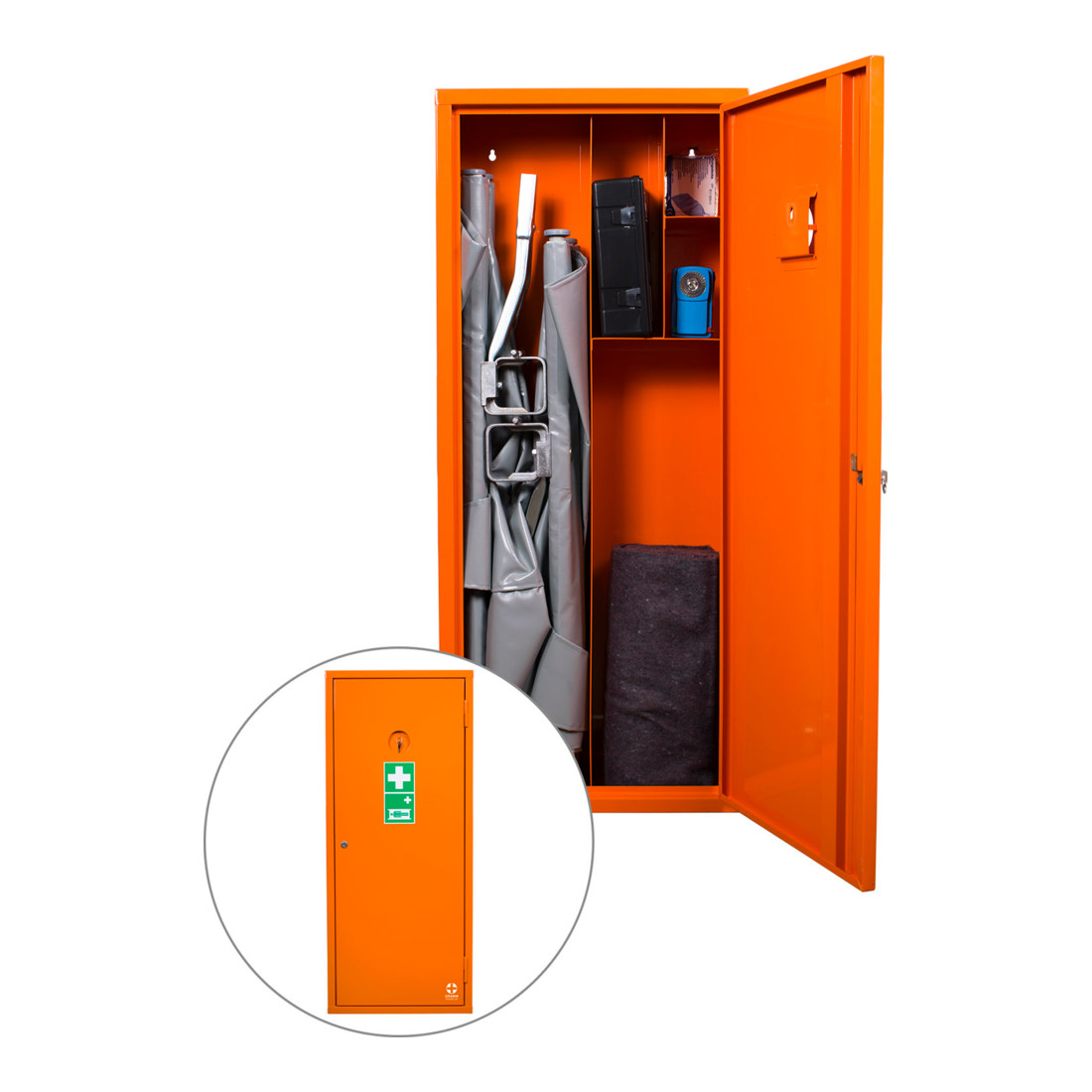 Gramm Medical Armoire sanitaire K avec DIN 13 157 et équipement supplémentaire