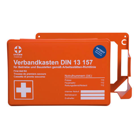 Gramm Medical Betriebsverbandkasten MINI detect,  DIN  13 157, orange