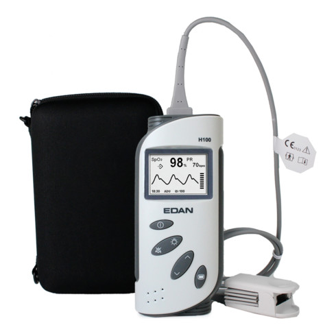 Gramm Medical H100B Pulsoximeter inkl. SpO2-Sensor Erw., Alarm und Trend (BX350), System-Kennwort: 819