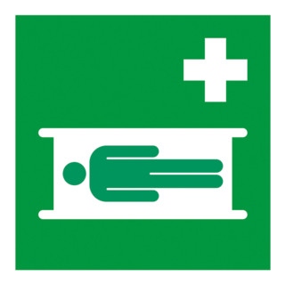 Brancard en plastique avec symbole médical Gramm