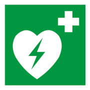 Gramm Medical Symbol Defibrillator, Kunststoff langnachleuchtend, selbstklebend