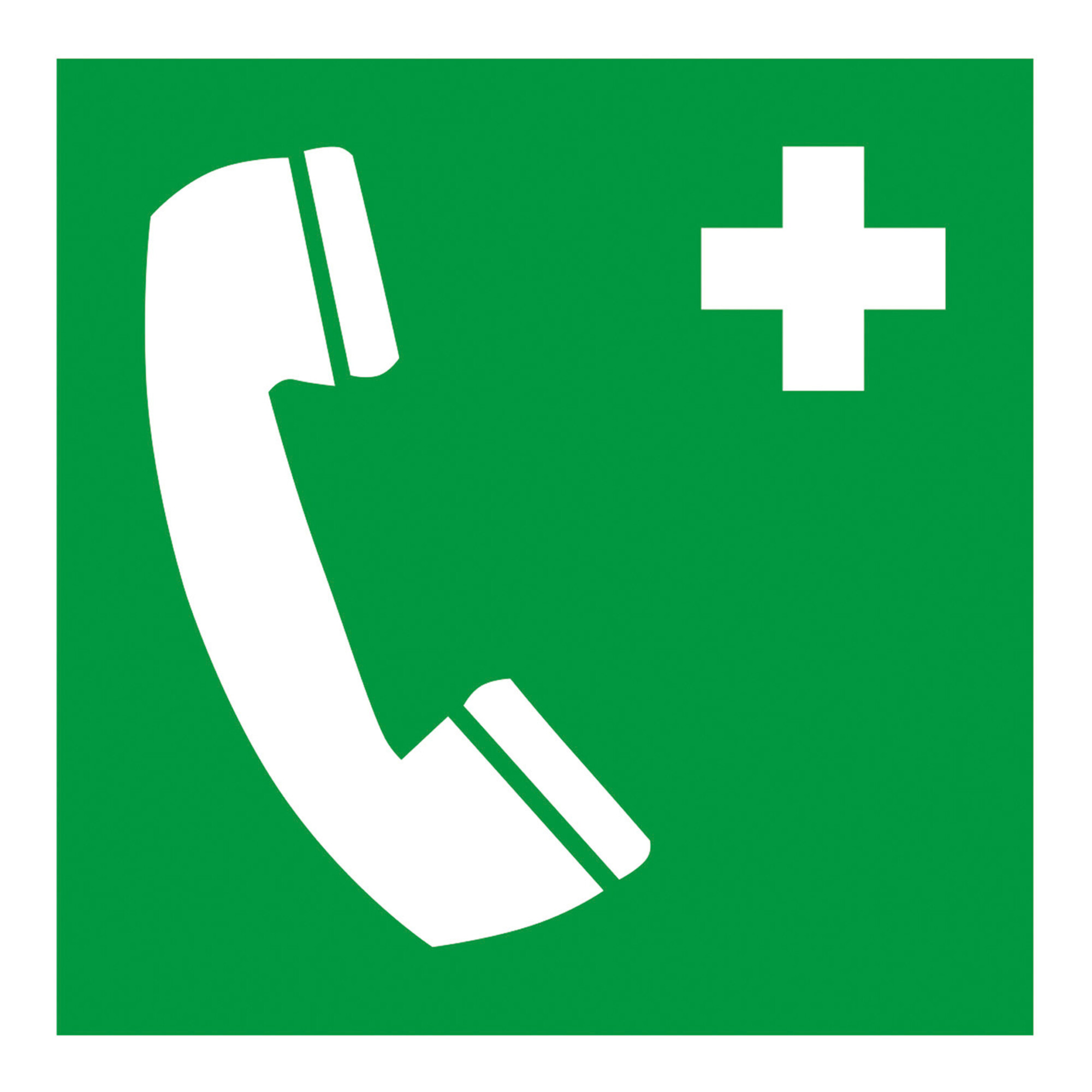 Gramm Medical Symbol Notruftelefon, Folie selbstklebend, 200 x 200 mm