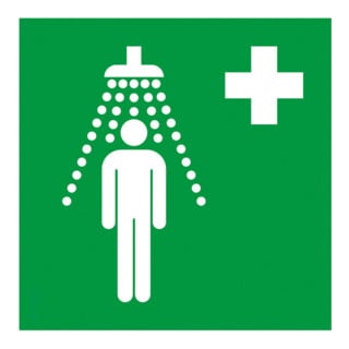 Gramm Medical symbol douche d'urgence, feuille autocollante