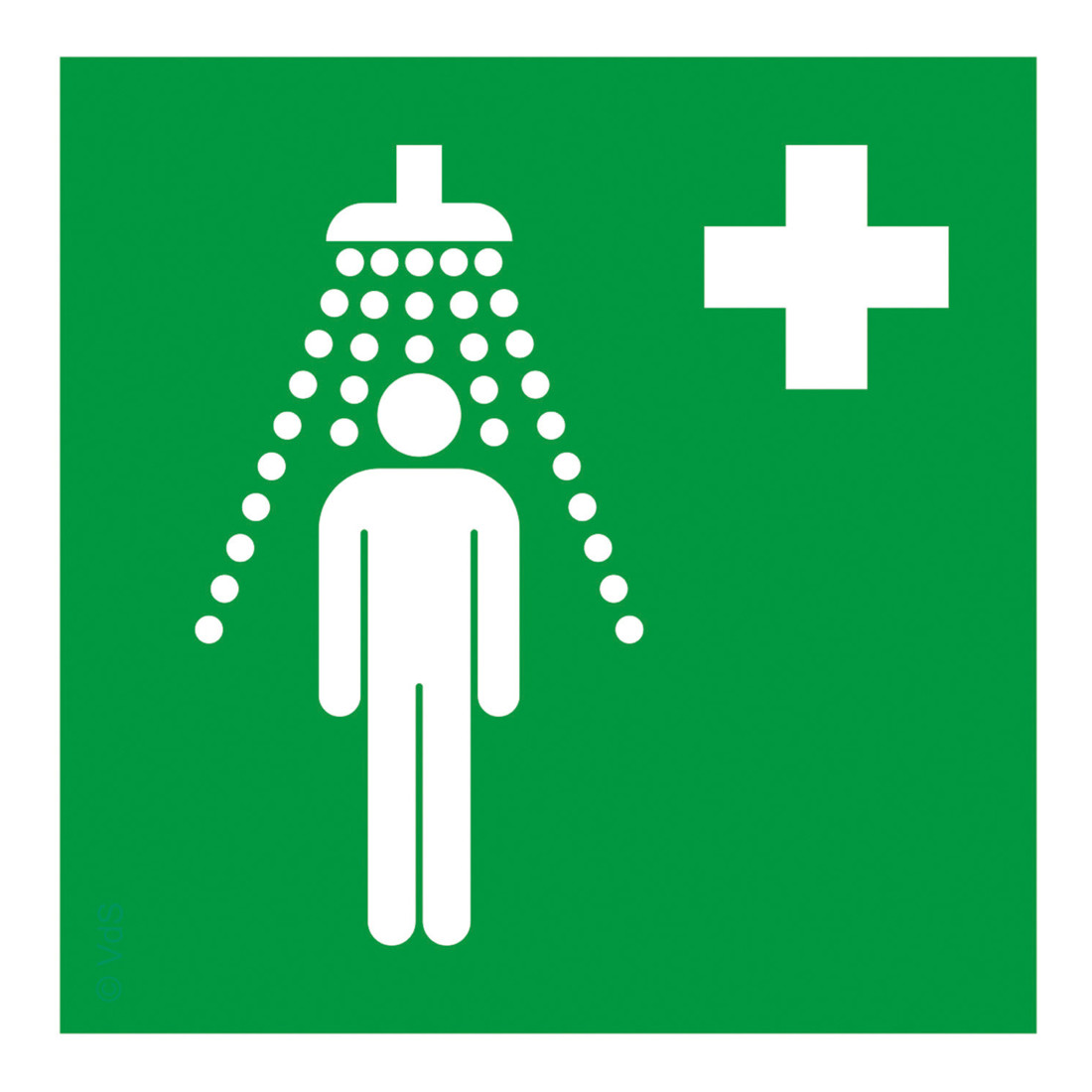 Gramm Medical symbol douche d'urgence, feuille autocollante