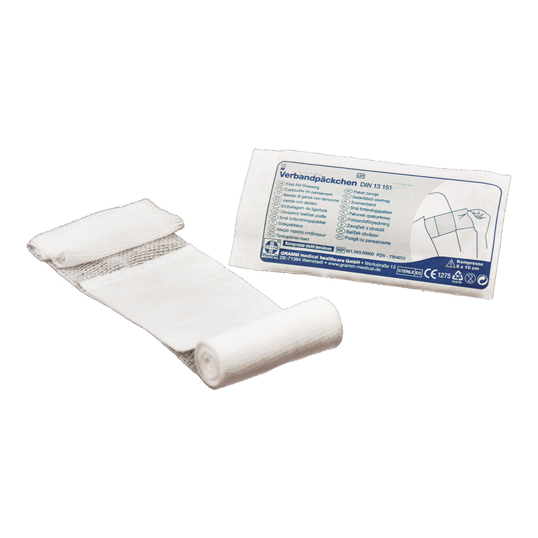 Gramm Medical Verbandpäckchen steril, DIN 13 151-M (mittel), 80 x 100 mm