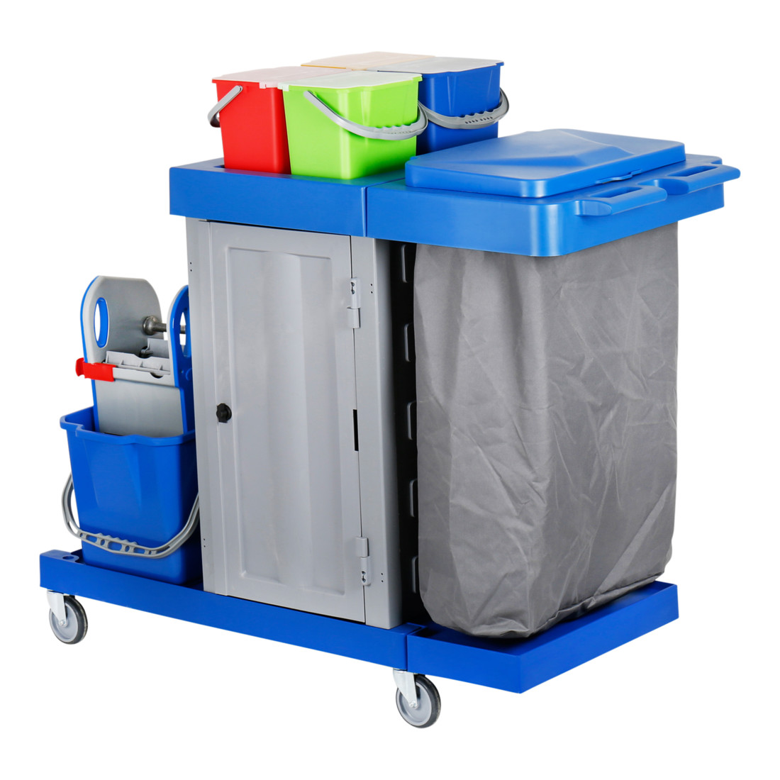Grand chariot d'hygiène et de nettoyage STIER avec porte