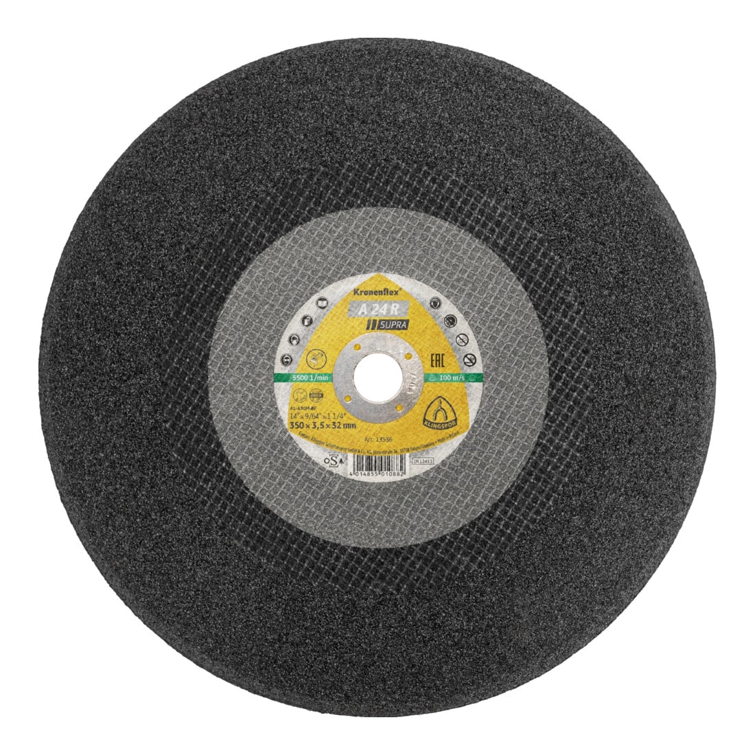 Grand disque de coupe Klingspor A 24 R350 x 3,5 x 25,4 mm plat