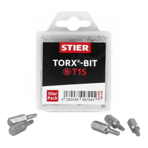 Grand pack d'embouts STIER TORX® T15