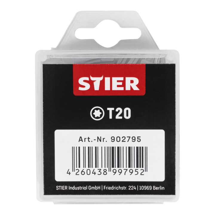 Set STIER Vis à tête fraisée pour panneau 4,5x50 + Support universel KraftSpezial + Pack grande quantité d’embouts TORX® T20