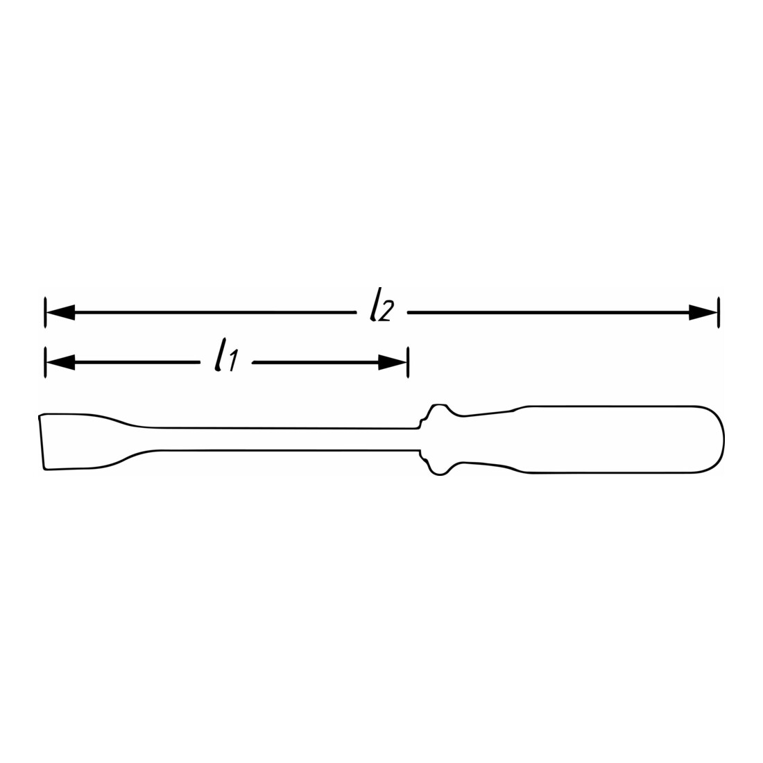 Grattoir plat 824-1 Profil plat 0.5 x 23 mm HAZET