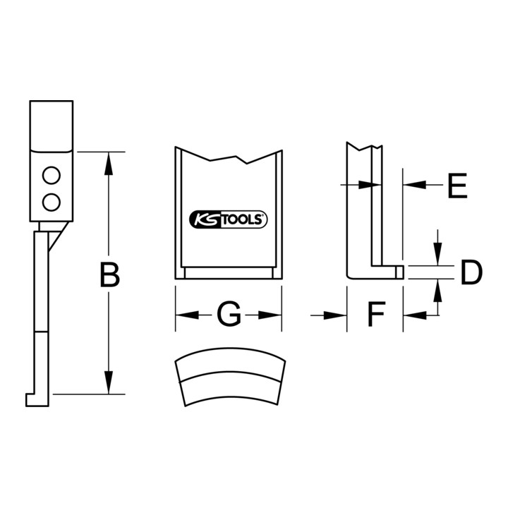 Griffes en acier pour extracteurs, 65 mm
