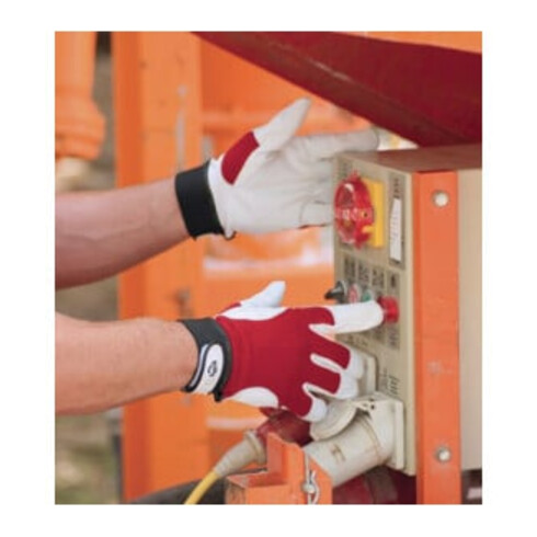 Gants Leipold + Döhle avec dos en nappa de chèvre et velcro rouge