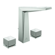 Grohe 3-Loch-Waschtischarmatur Allure Brilliant P. Coll. 1/2", L, Griffe mit Einlage, supersteel