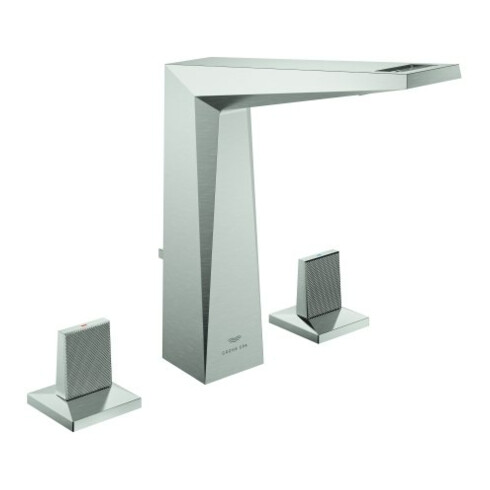 Grohe 3-Loch-Waschtischarmatur Allure Brilliant P. Coll. 1/2", L, m geränd. Trapezgr., supersteel