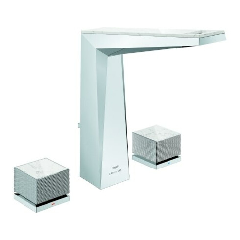 Grohe 3-Loch-Waschtischarmatur Allure Brilliant P. Coll. 1/2", L-Size, Griffe mit Einlage, chrom
