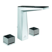 Grohe 3-Loch-Waschtischarmatur Allure Brilliant P. Coll. 1/2", L-Size, Griffe mit Einlage, chrom