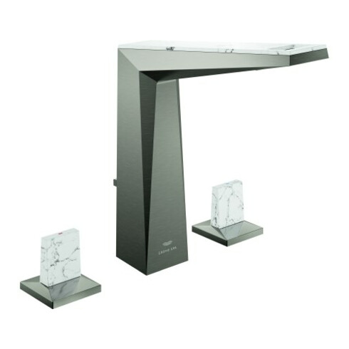 Grohe 3-Loch-Waschtischarmatur Allure Brilliant P. Coll. 1/2", L, Trapezgriffe m Einl., h gr geb.