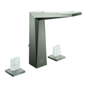 Grohe 3-Loch-Waschtischarmatur Allure Brilliant P. Coll. 1/2", L, Trapezgriffe m Einl., h gr geb.